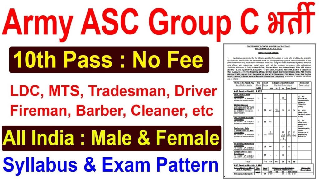 Army ASC Centre South Group C Recruitment 2023